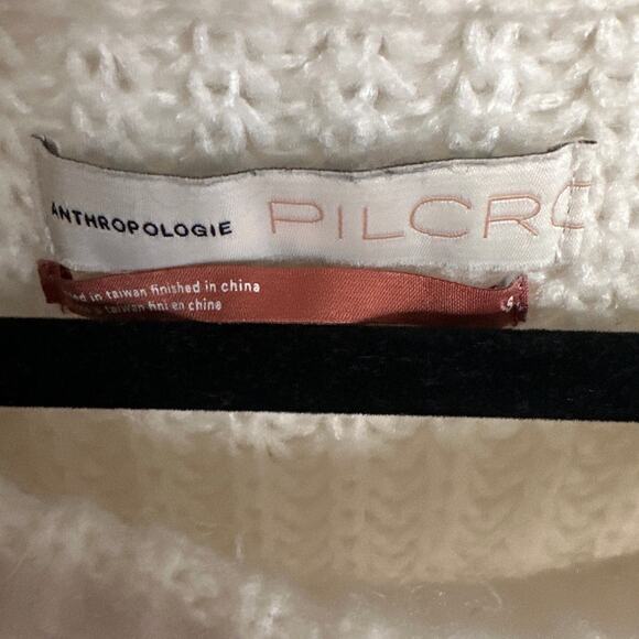 Pilcro Anthropologie Devenne Pointelle Knitted Pullover Small Ivory Sweater‎ - Picture 3 of 8